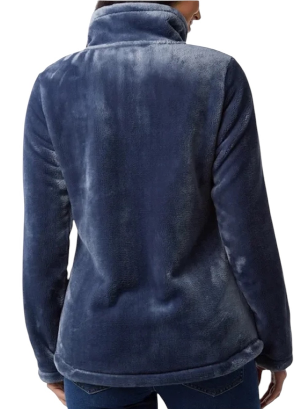 32 DEGREES WOMENS PLUSH FAUX FUR FULL ZIP JACKET SIZE LARGE BLUE GRAY COLORWAY - Picture 2 of 14